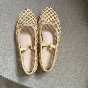 Loeffler Randall Woven Raffia Ballet Flats in Beige